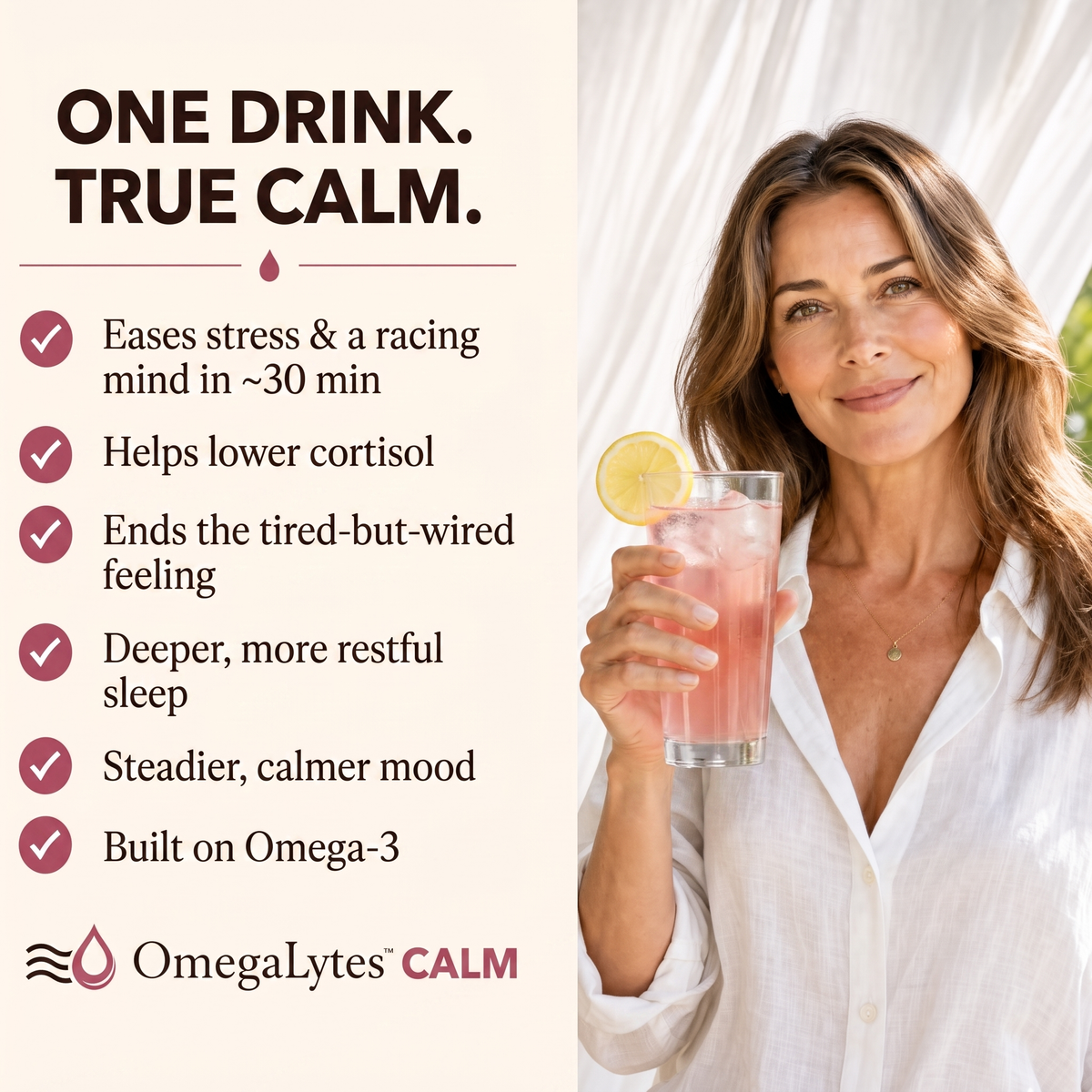 One drink, true calm — six benefits of OmegaLytes Calm